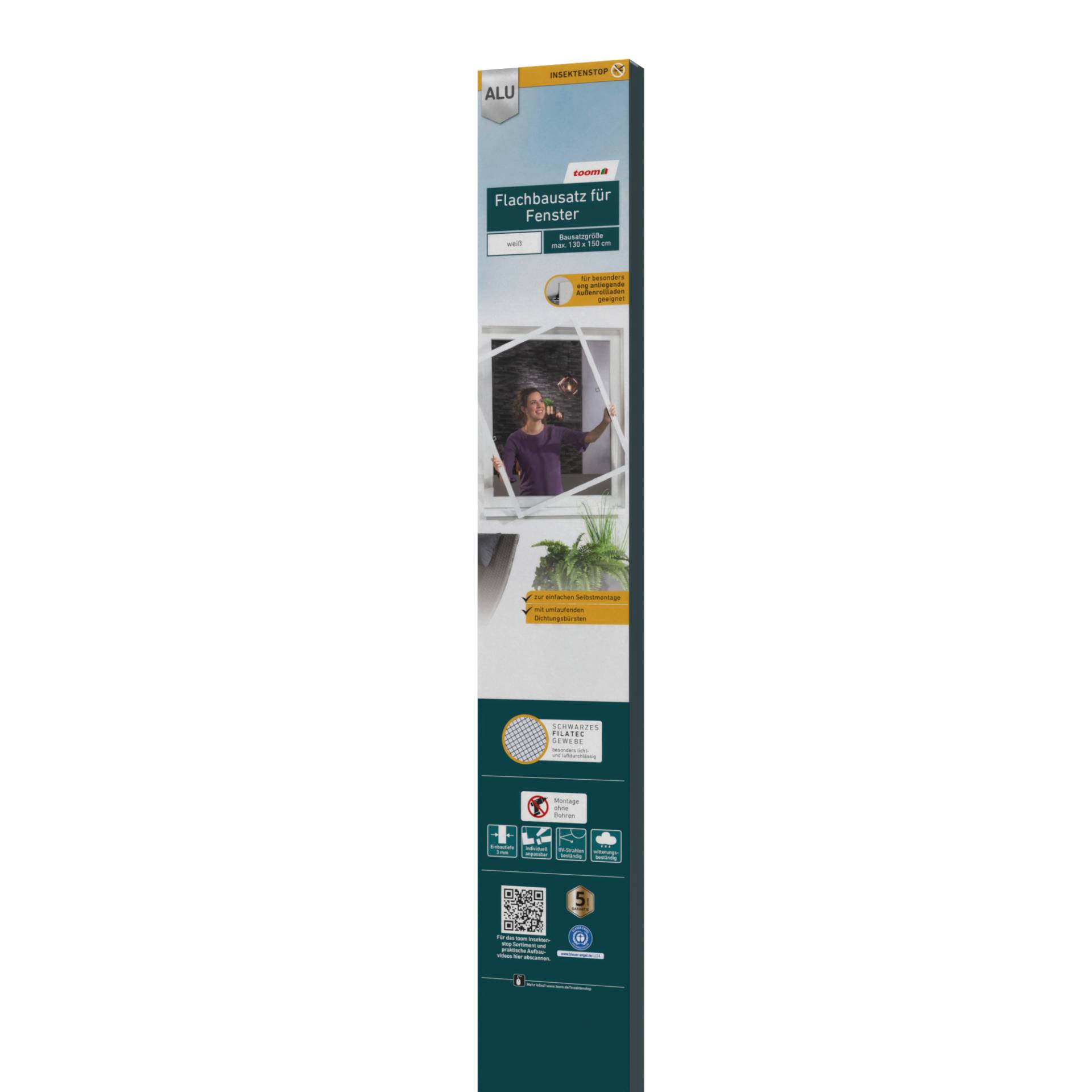 toom Alu-Flachbausatz für Fenster 130 x 150 cm weiß von toom