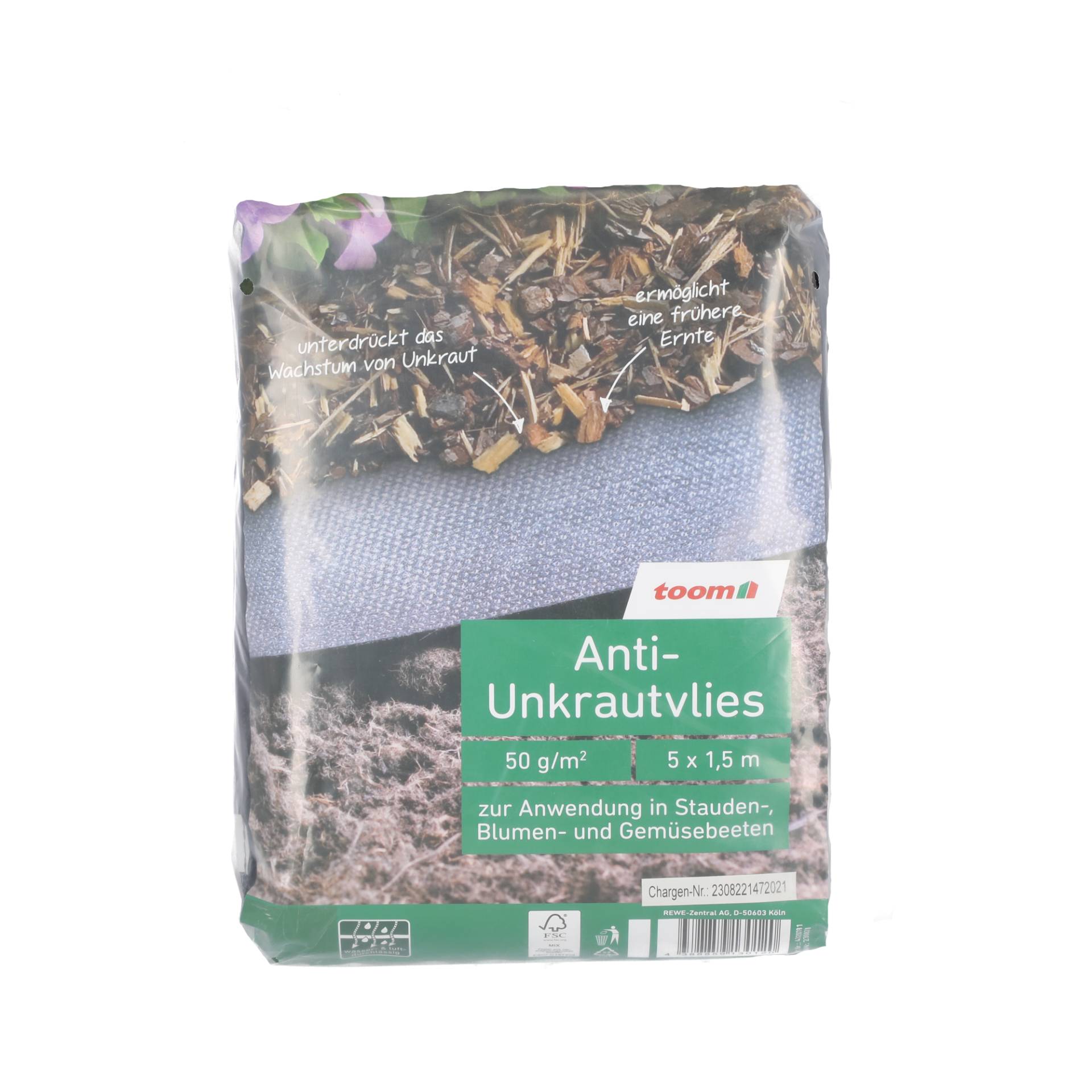 toom Anti-Unkrautvlies 50 g/m² schwarz 150 x 500 cm von toom