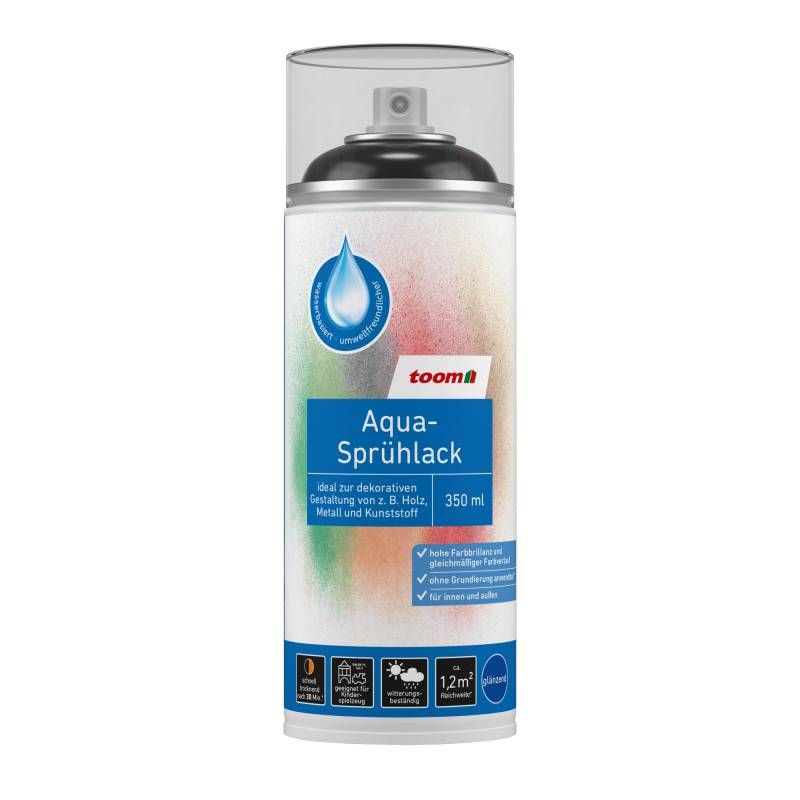 toom Aqua-Sprühlack tiefschwarz glänzend 350 ml von toom