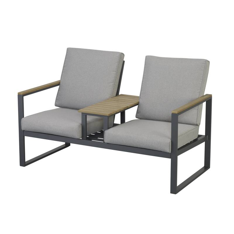 Bank 'Magdalena' grau 136 x 76 x 81 cm mit Ablage