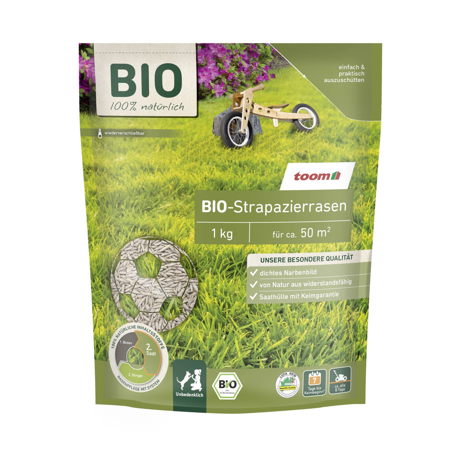 toom Bio-Strapazierrasen für 50 m² toom Bio-Strapazierrasen für 50 m² von toom