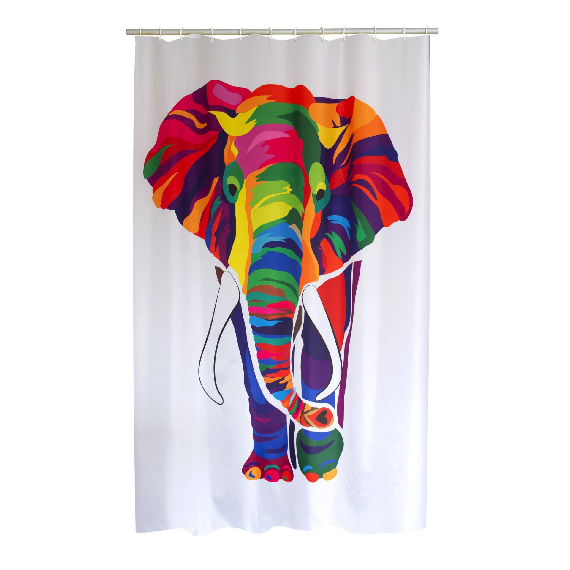 toom Duschvorhang 'Elephant' Textil multicolor 180 x 200 cm von toom
