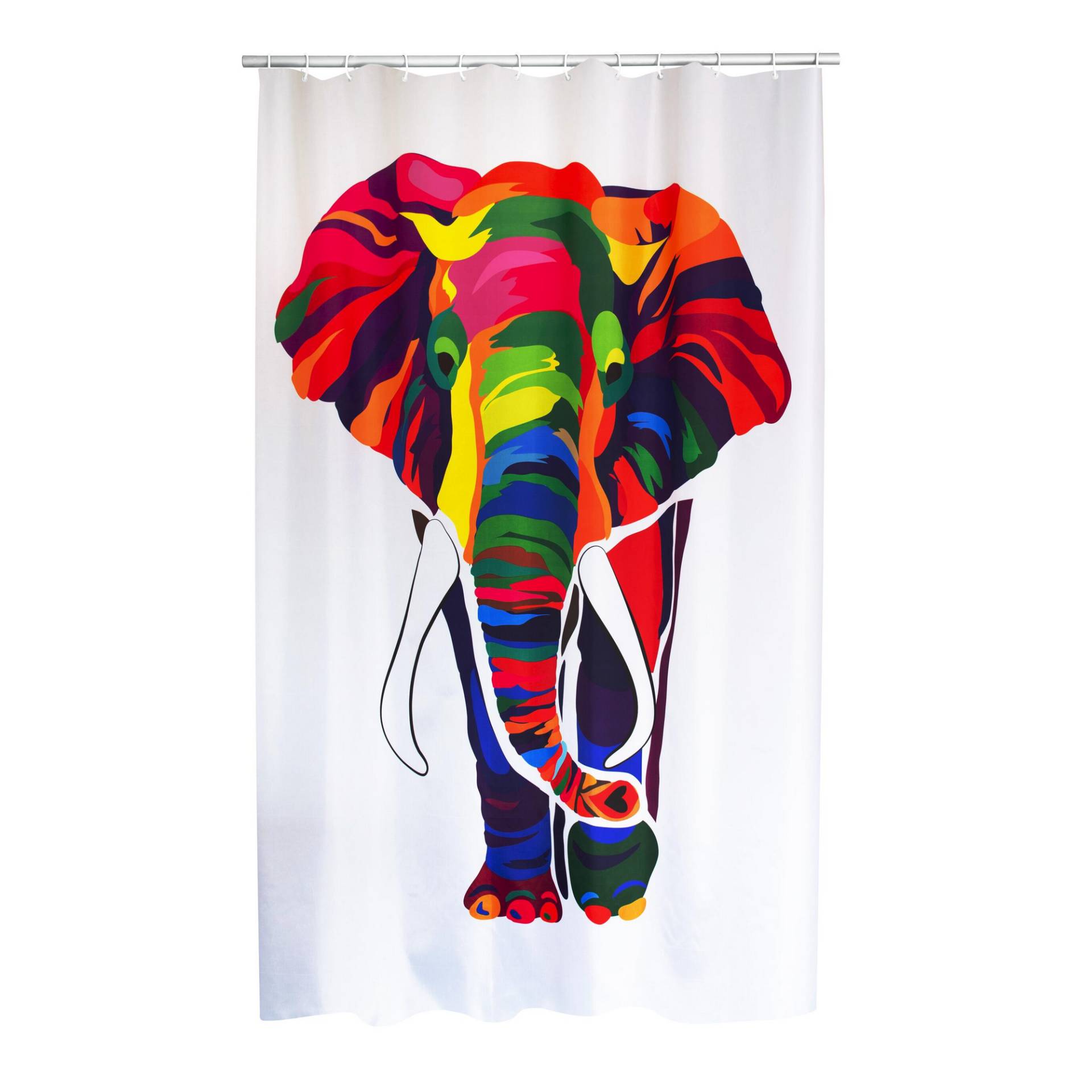 toom Duschvorhang 'Elephant' Textil multicolor 180 x 200 cm von toom