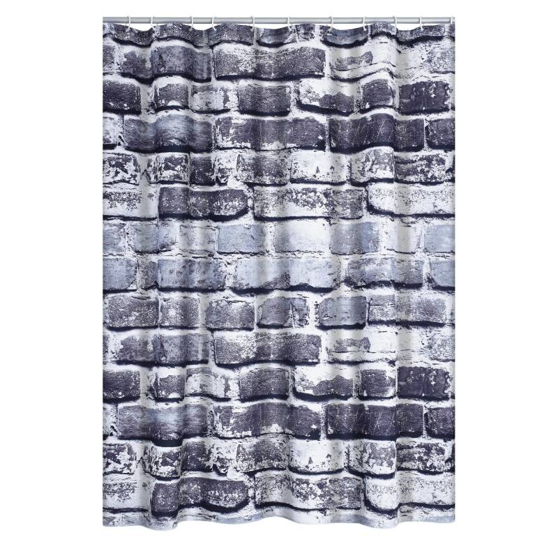 toom Duschvorhang 'Wall' Textil grau 180 x 200 cm von toom