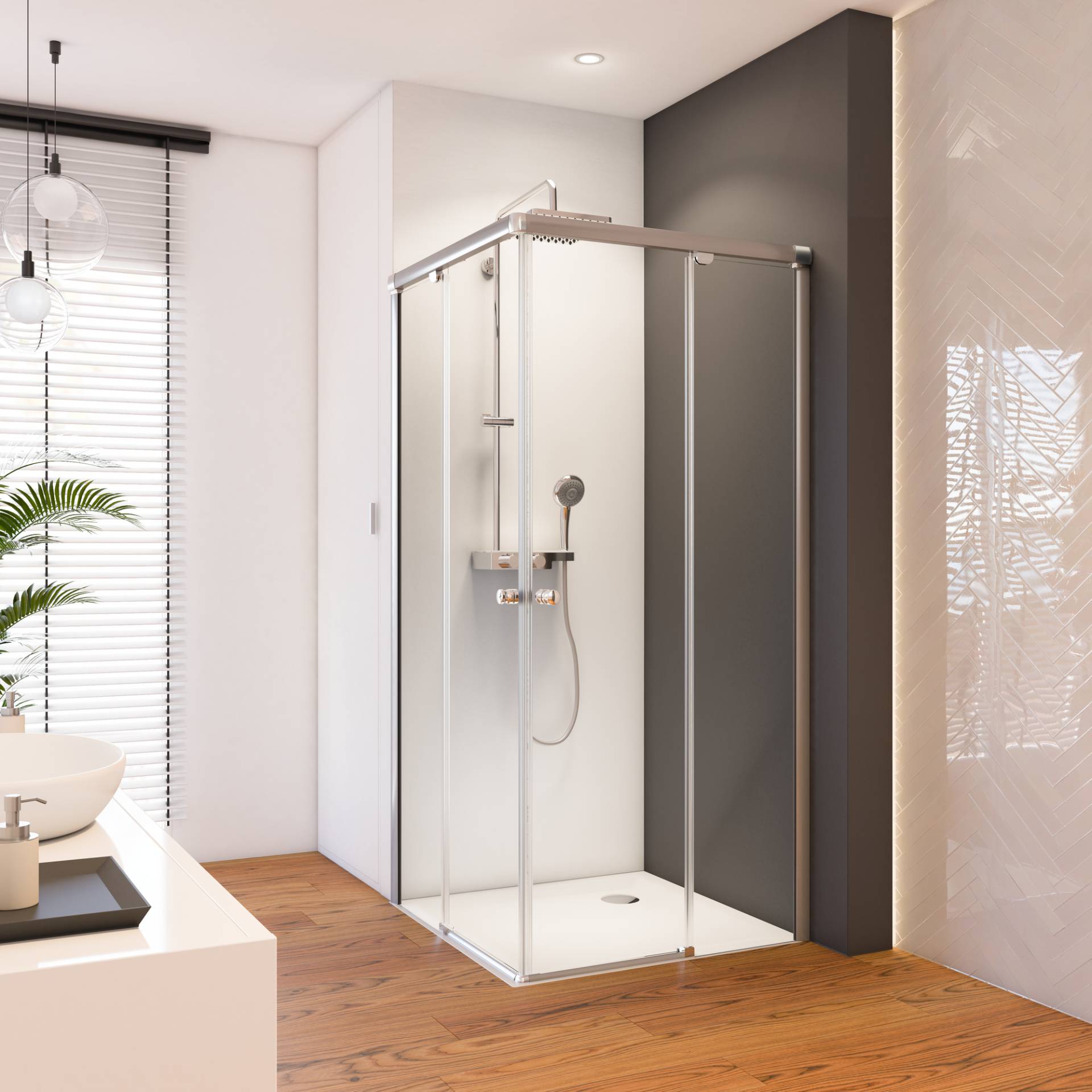 toom Eckdusche 'Beta Intima' mit Schiebetür 90 x 90 cm titan toom Eckdusche 'Beta Intima' mit Schiebetür 90 x 90 cm titan von toom