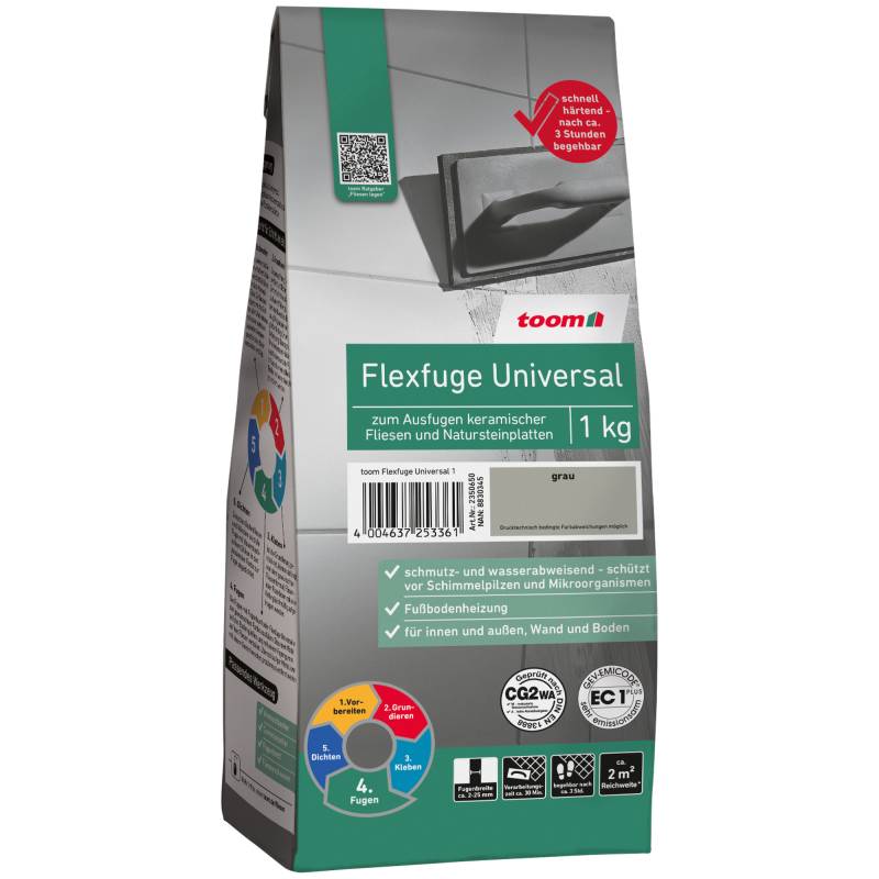 toom Flexfuge 'Universal' grau 1 kg von toom