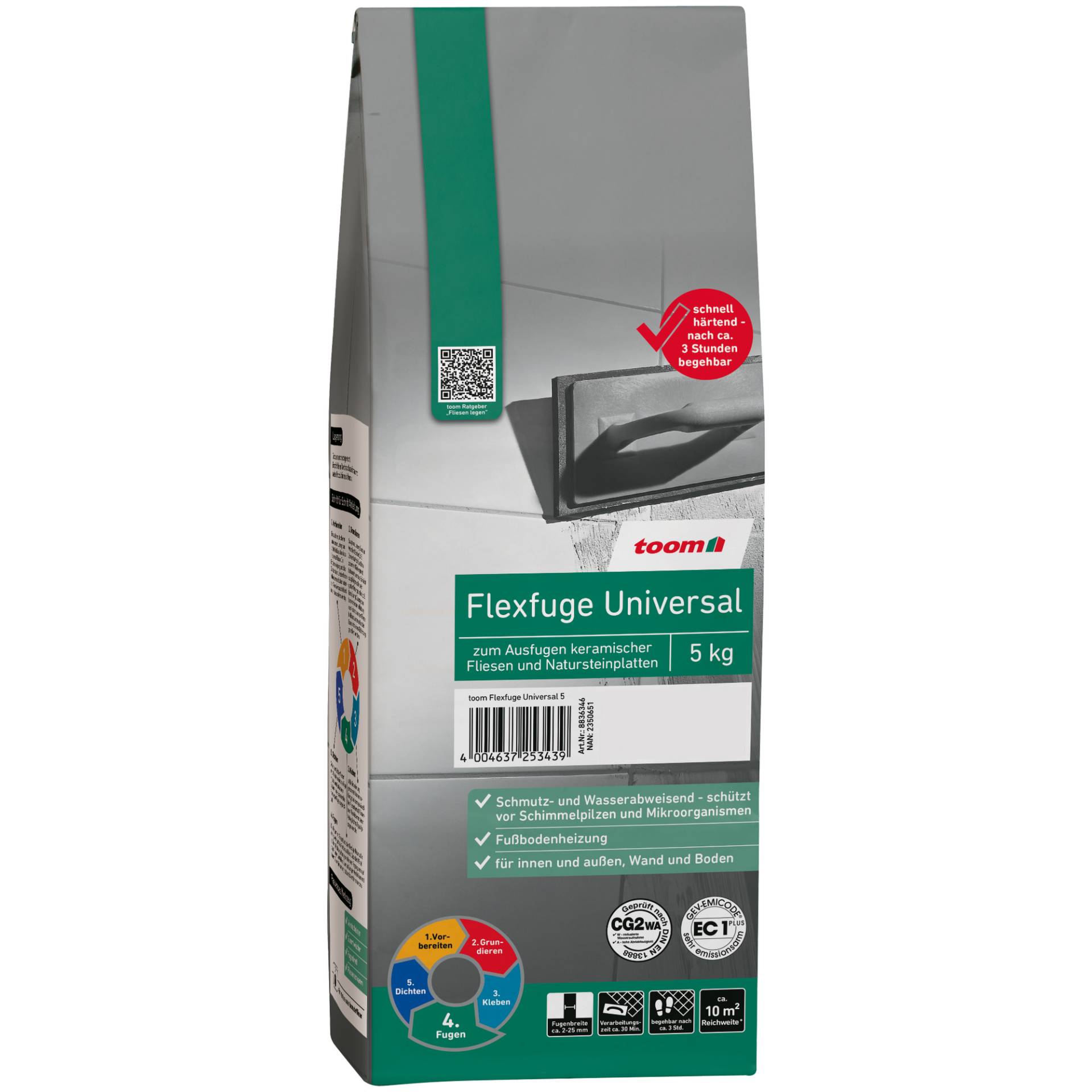 toom Flexfuge 'Universal' silbergrau 5 kg toom Flexfuge 'Universal' silbergrau 5 kg von toom