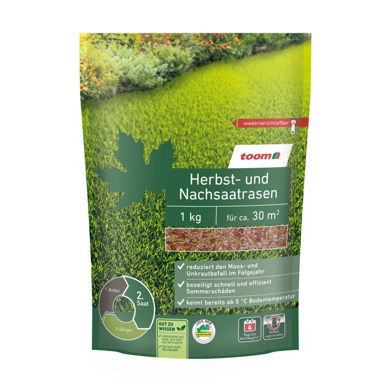 toom Herbst- und Nachsaatrasen 1 kg für ca. 30 m² von toom