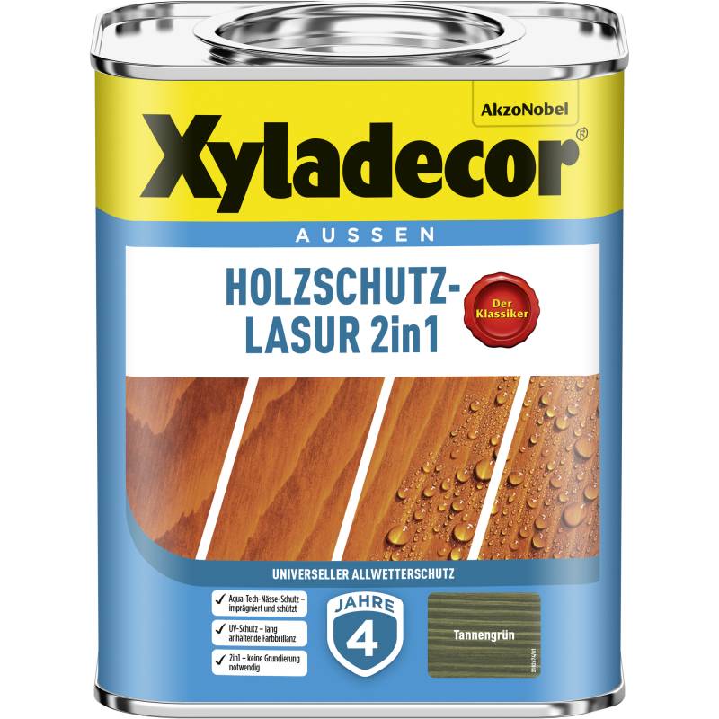 Xyladecor 2in1 Holzschutzlasur tannengrün 750 ml von Xyladecor
