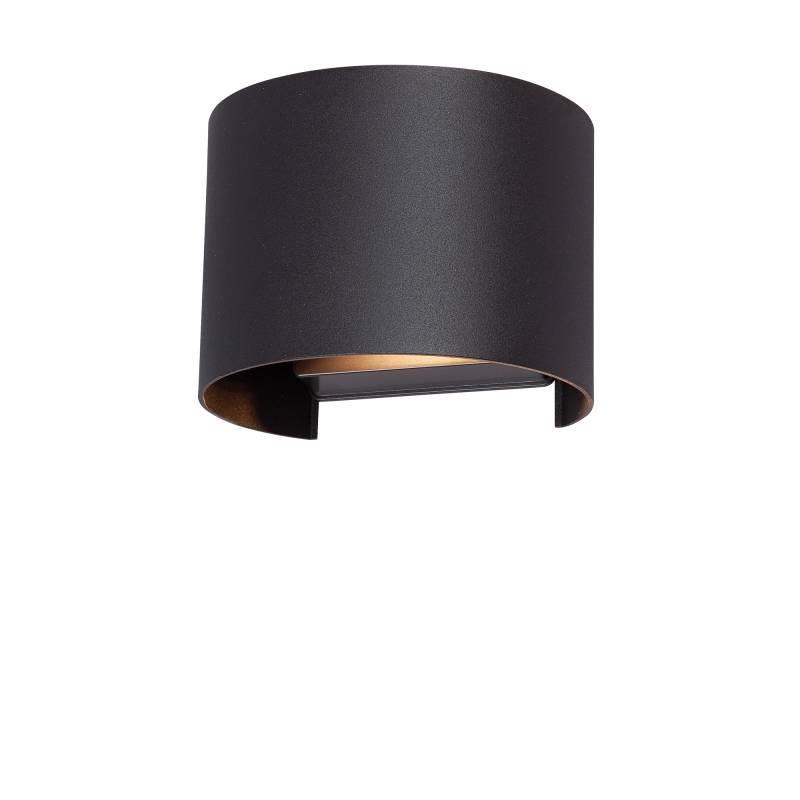 toom LED-Außenwandleuchte 'Pula' schwarz halbrund 11,5 x 13,5 x 10 cm von toom