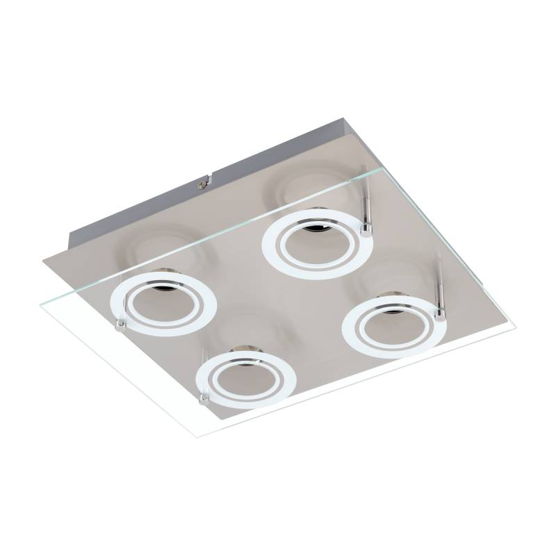 toom LED-Deckenleuchte 'Leonie' silbern 4-flammig 33 x 33 x 7 cm von toom