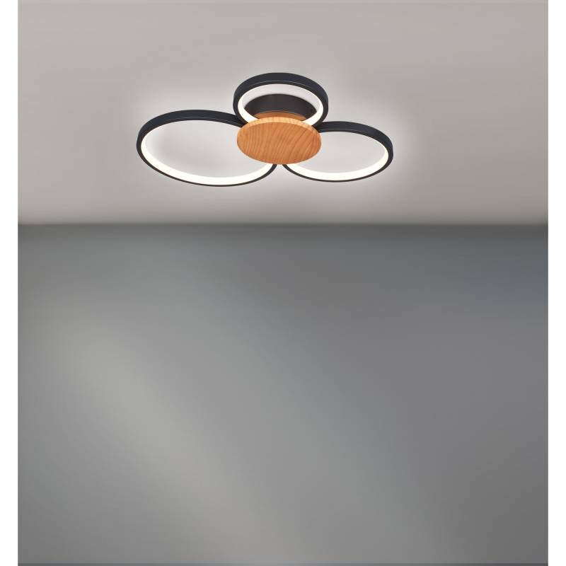 toom LED-Deckenleuchte 'Nele' 34 W 3000 K schwarz 45,5 x 57 x 7 cm von toom