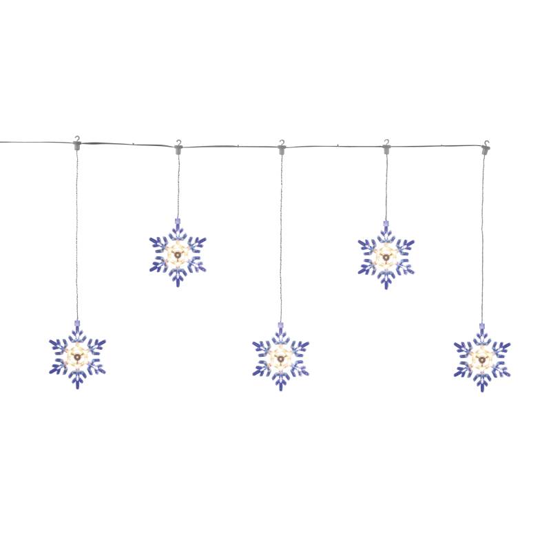 toom LED-Lichtervorhang 'Schneeflocke' 60 LEDs warmweiß/blau 120 cm von toom