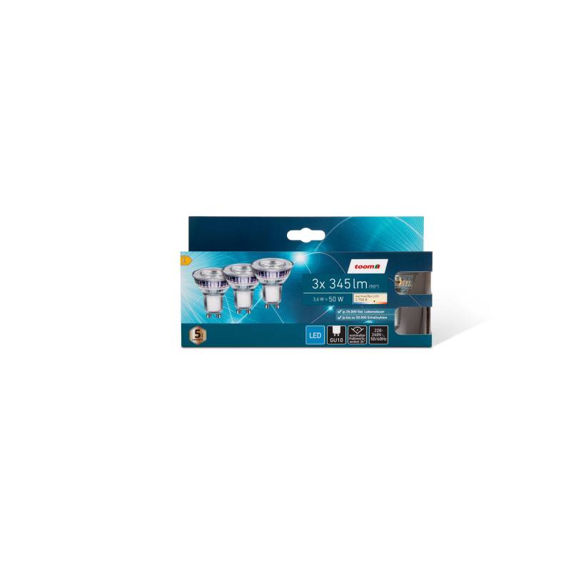 toom LED-Reflektorlampe GU10 3,6 W 345 lm warmweiß 3 Stück von toom