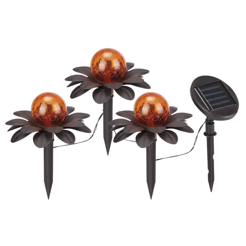 toom LED-Solar-Bodenlichterkette 'Lotusblüte' 3 LEDs warmweiß 3 m von toom