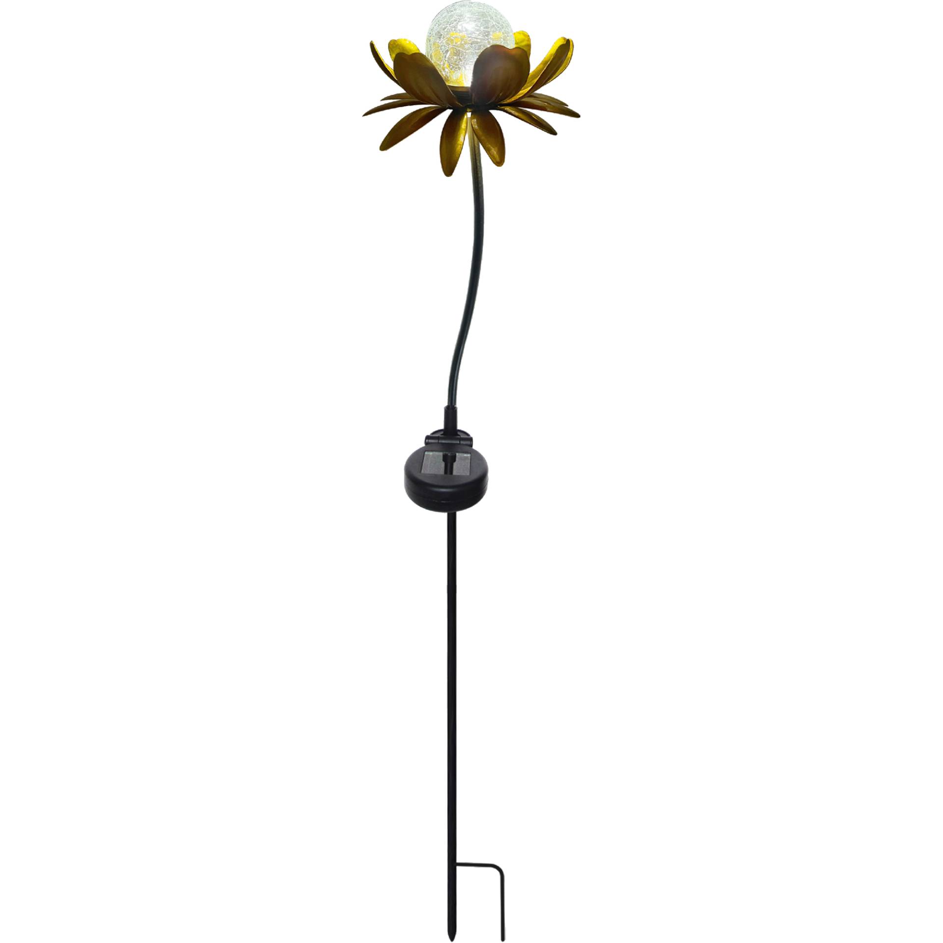 toom LED-Solar-Dekoleuchte 'Blume' gelb-metallic mit Glaskugel 76 cm toom LED-Solar-Dekoleuchte 'Blume' gelb-metallic mit Glaskugel 76 cm von toom