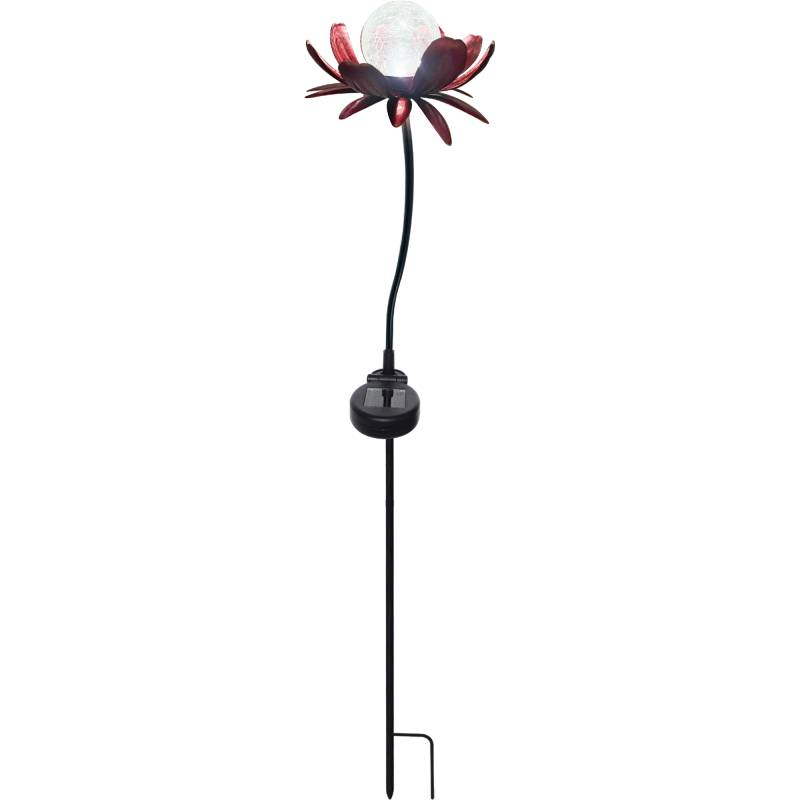 toom LED-Solar-Dekoleuchte 'Blume' rot-metallic mit Glaskugel 76 cm toom LED-Solar-Dekoleuchte 'Blume' rot-metallic mit Glaskugel 76 cm von toom