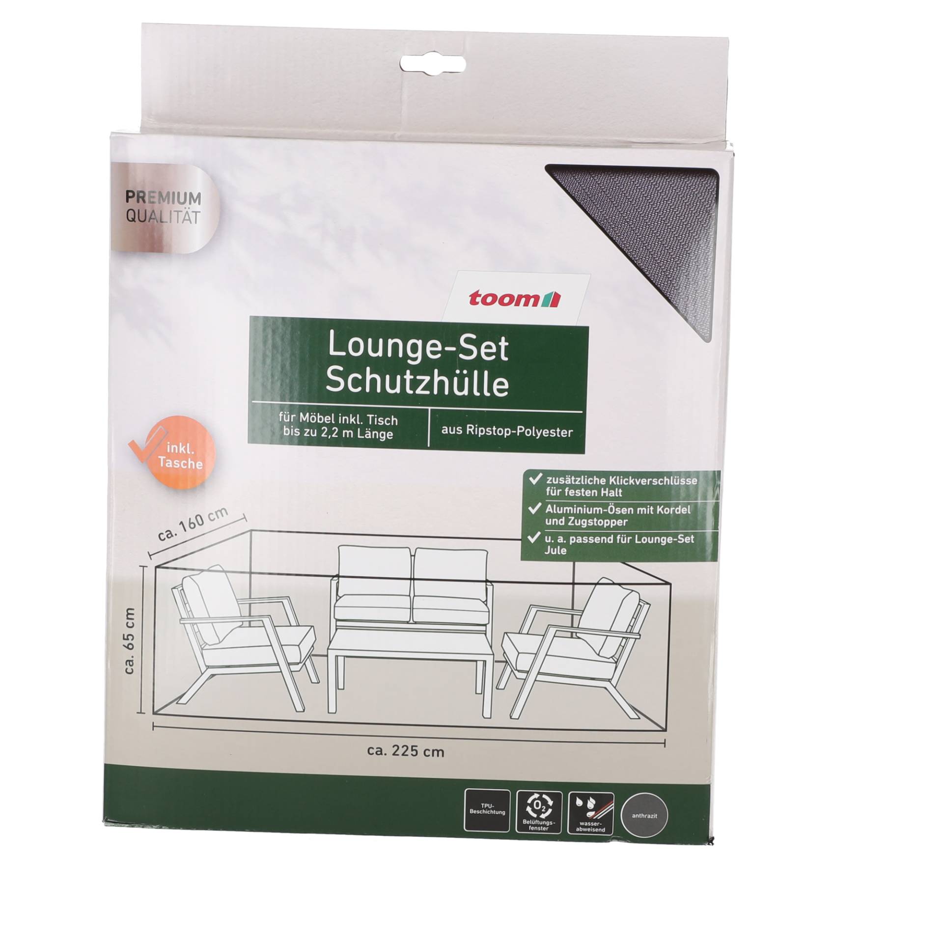 toom Lounge-Set-Schutzhülle für Möbel inkl. Tisch bis zu 2,2 m Länge von toom