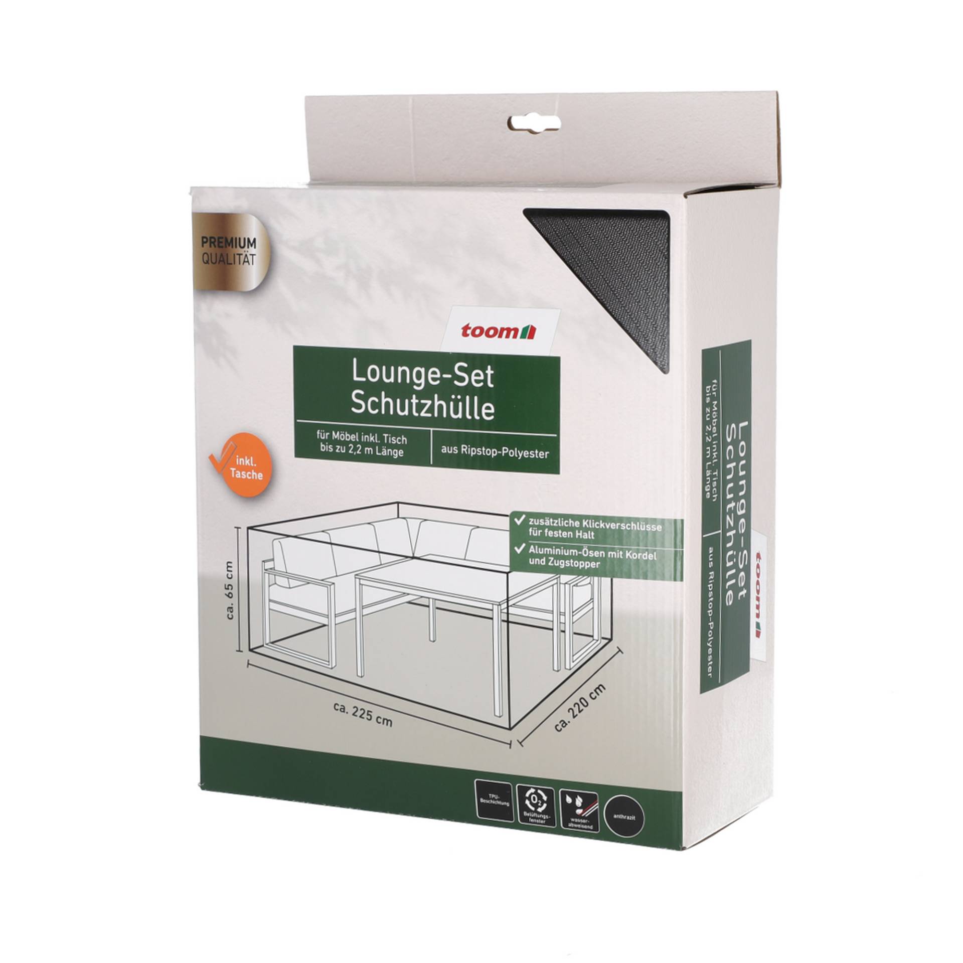 toom Lounge-Set-Schutzhülle für Möbel inkl. Tisch bis zu 2,2 m Länge toom Lounge-Set-Schutzhülle für Möbel inkl. Tisch bis zu 2,2 m Länge von toom
