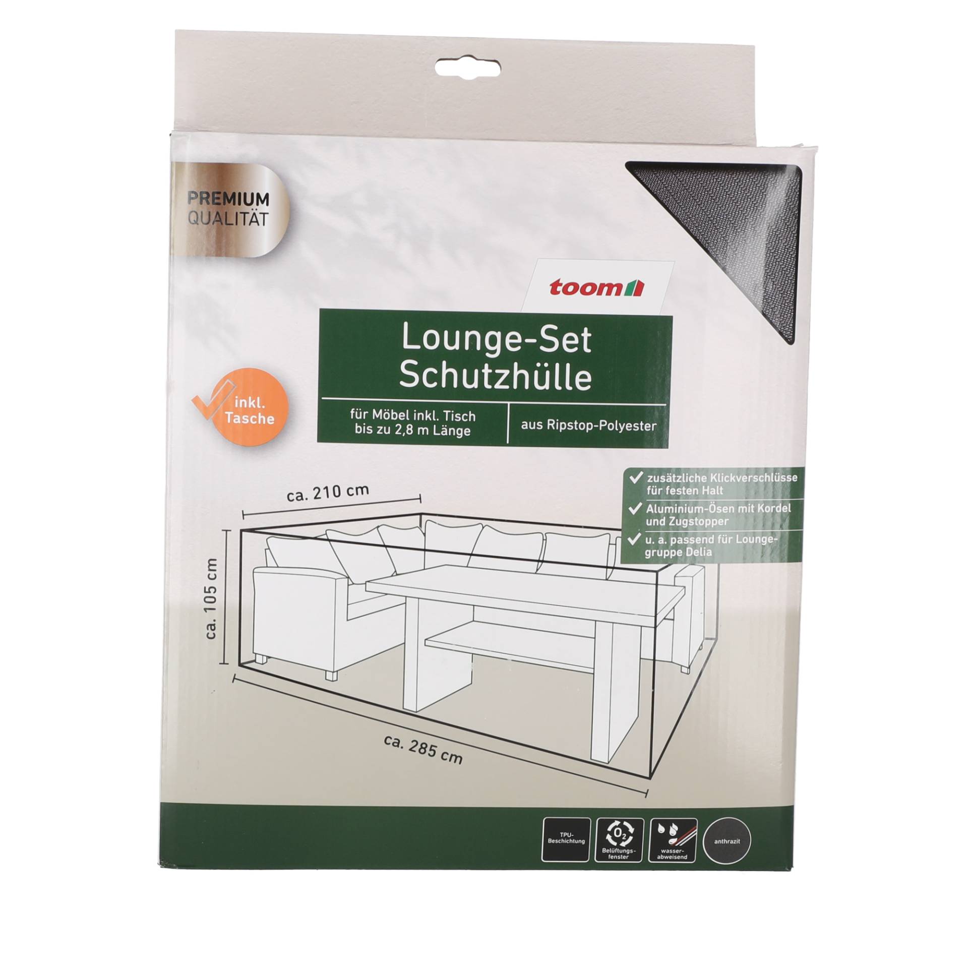 toom Lounge-Set-Schutzhülle für Möbel inkl. Tisch bis zu 2,8 m Länge von toom