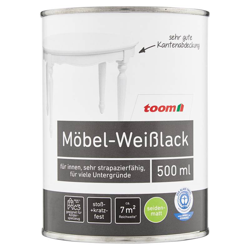toom Möbel-Weißlack elfenbeinfarben seidenmatt 500 ml von toom