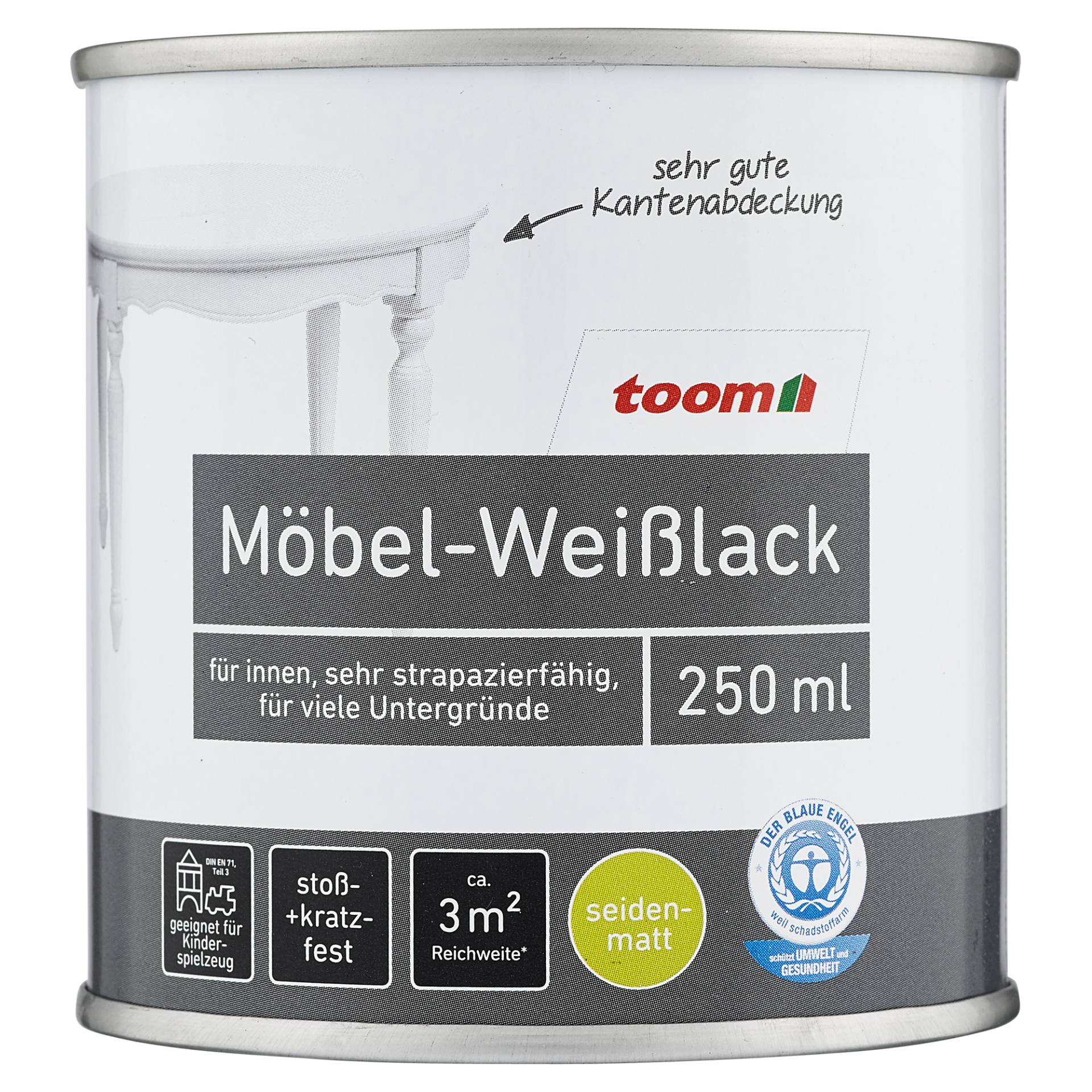 toom Möbel-Weißlack reinweiß seidenmatt 250 ml toom Möbel-Weißlack reinweiß seidenmatt 250 ml von toom