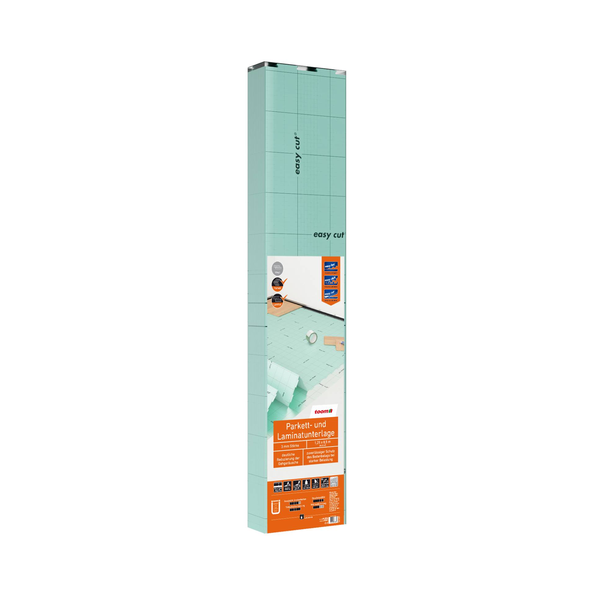 toom Parkett- und Laminatunterlage 3 mm, 1,25 x 8,5 m, 10,63 m² toom Parkett- und Laminatunterlage 3 mm, 1,25 x 8,5 m, 10,63 m² von toom