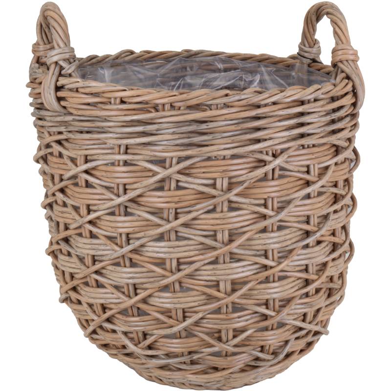 toom Pflanzkorb Polyrattan braun-mix rund mit 2 Griffen Ø 31 x 28/36 cm, mit Polybeutel toom Pflanzkorb Polyrattan braun-mix rund mit 2 Griffen Ø 31 x 28/36 cm, mit Polybeutel von toom