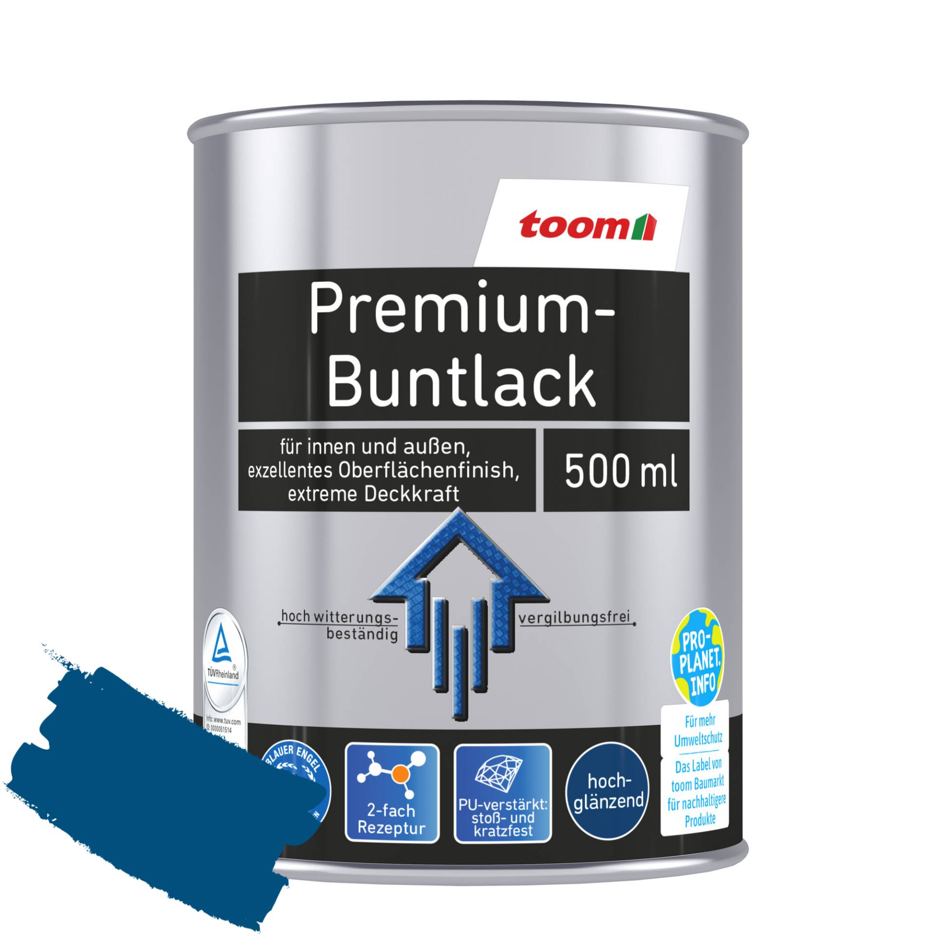 toom Premium-Buntlack enzianblau glänzend 500 ml toom Premium-Buntlack enzianblau glänzend 500 ml von toom