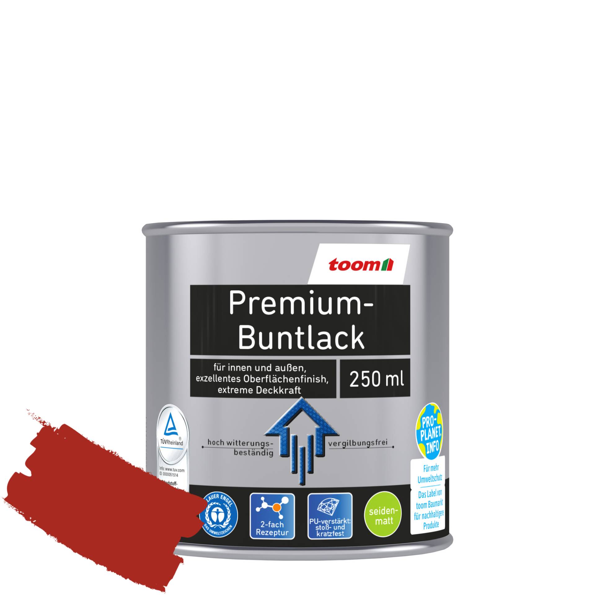 toom Premium-Buntlack feuerrot seidenmatt 250 ml toom Premium-Buntlack feuerrot seidenmatt 250 ml von toom