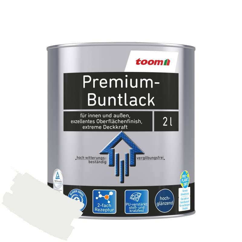 toom Premium-Buntlack signalweiß glänzend 2 l von toom