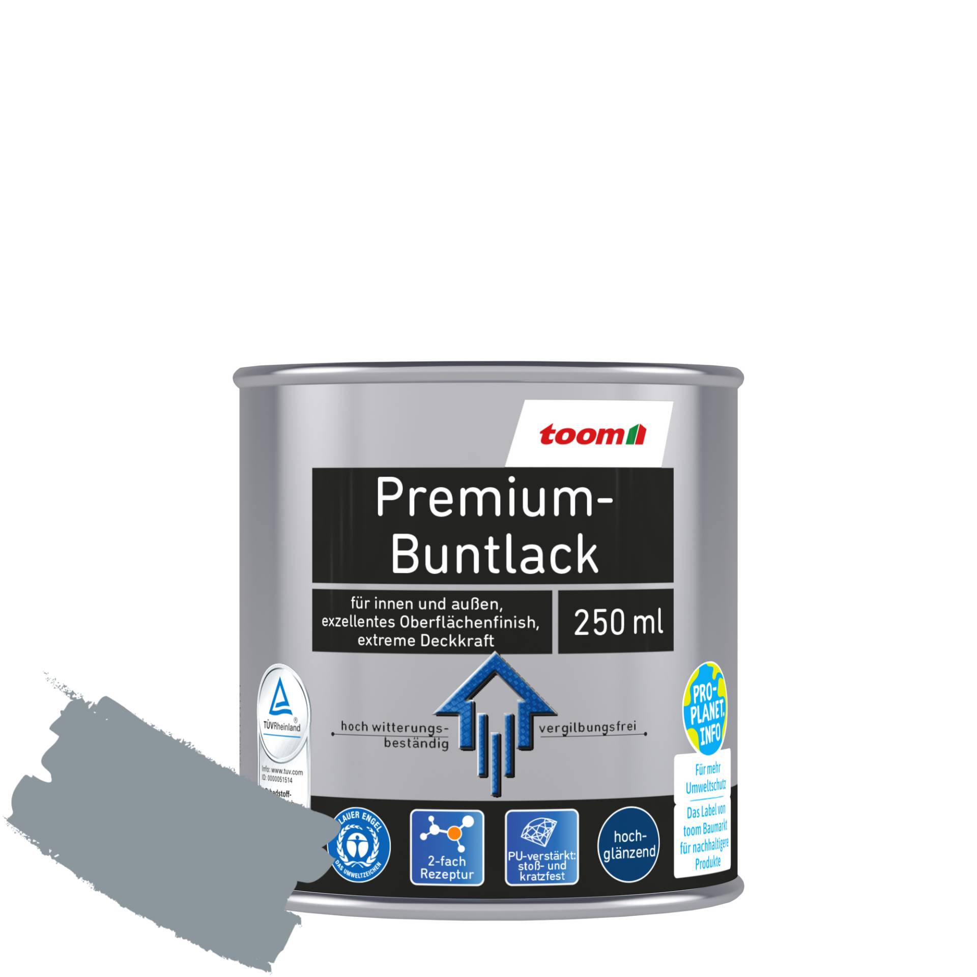 toom Premium-Buntlack silbergrau glänzend 250 ml toom Premium-Buntlack silbergrau glänzend 250 ml von toom