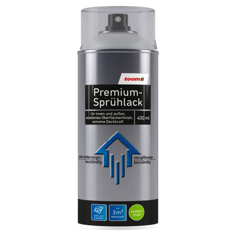 toom Premium-Sprühlack lichtgrau seidenmatt 400 ml von toom