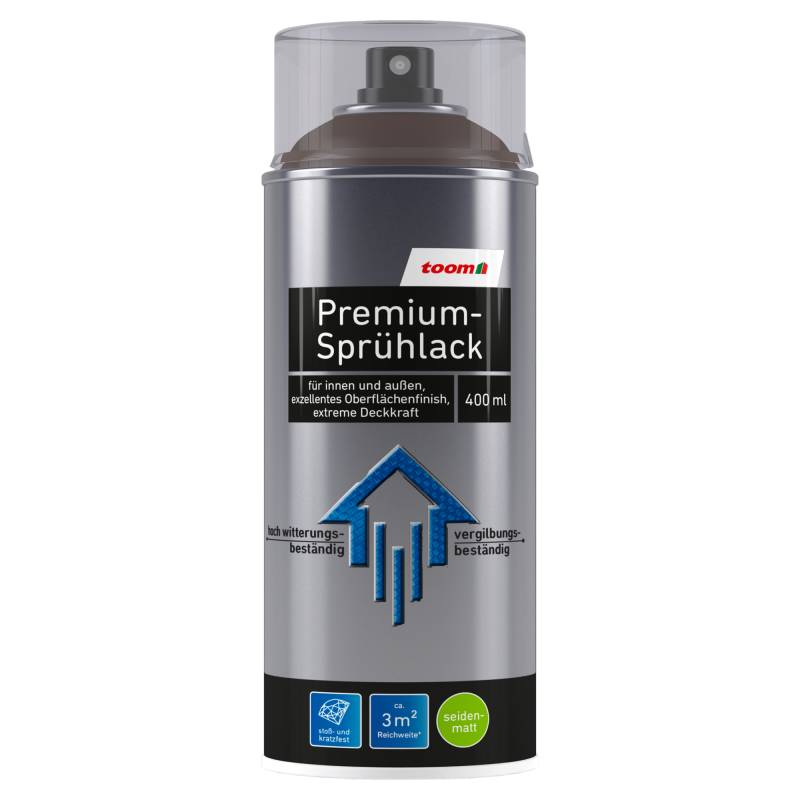toom Premium-Sprühlack schokobraun seidenmatt 400 ml von toom