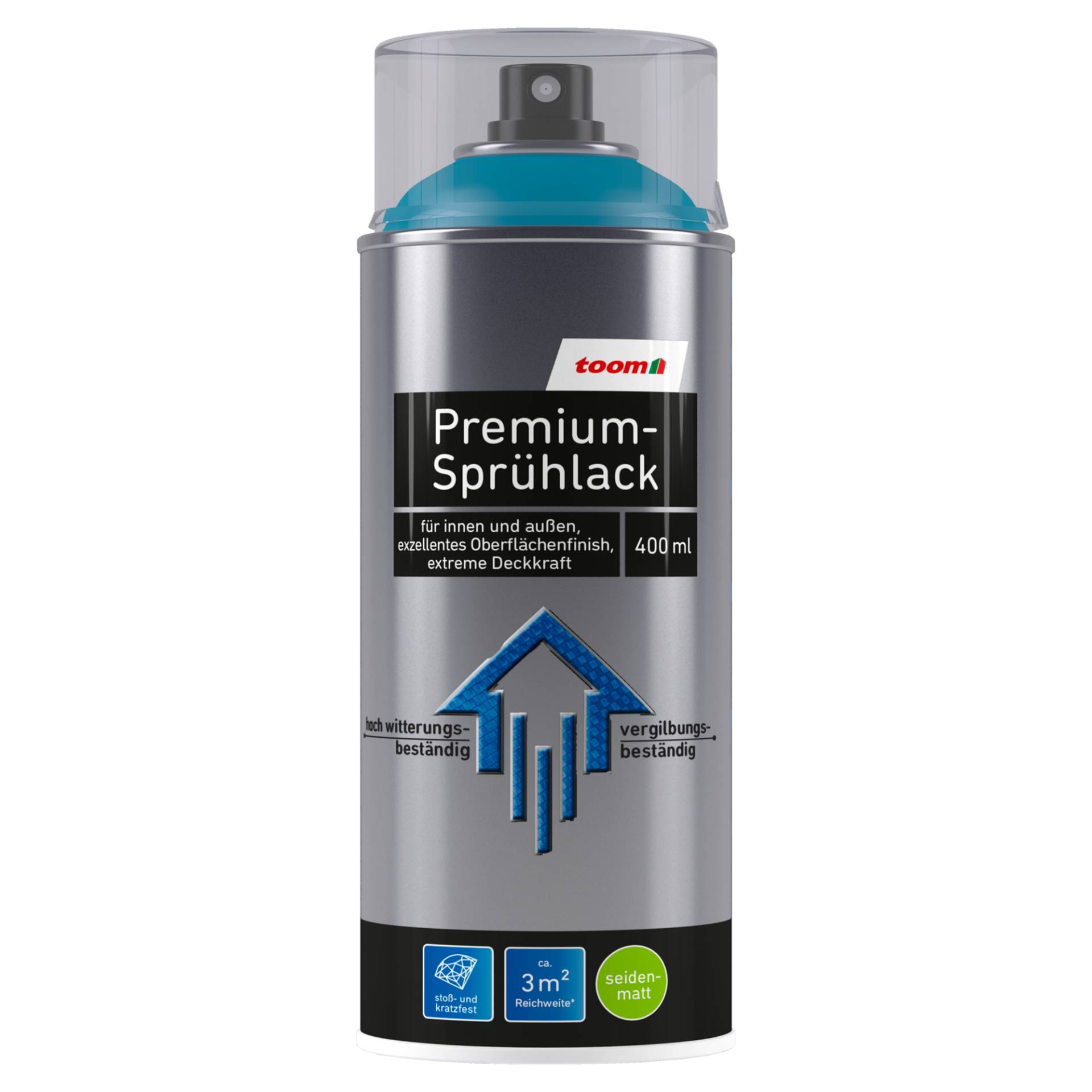 toom Premium-Sprühlack petrolfarben seidenmatt 400 ml von toom