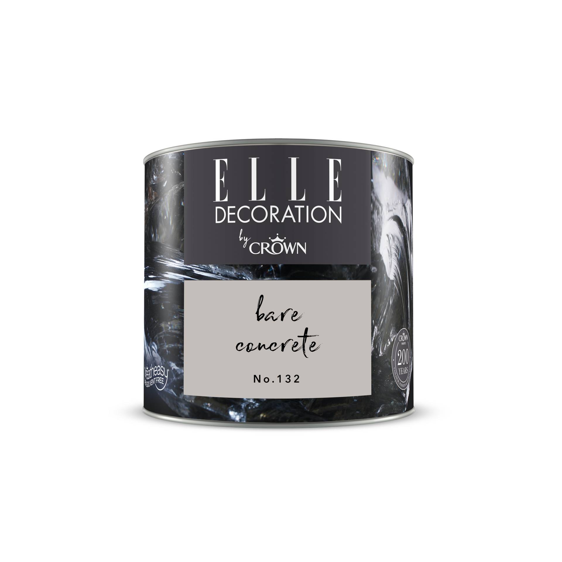 ELLE Decoration by Crown Wandfarbe 'Bare Concrete No. 132' grau matt 125 ml von ELLE Decoration by Crown