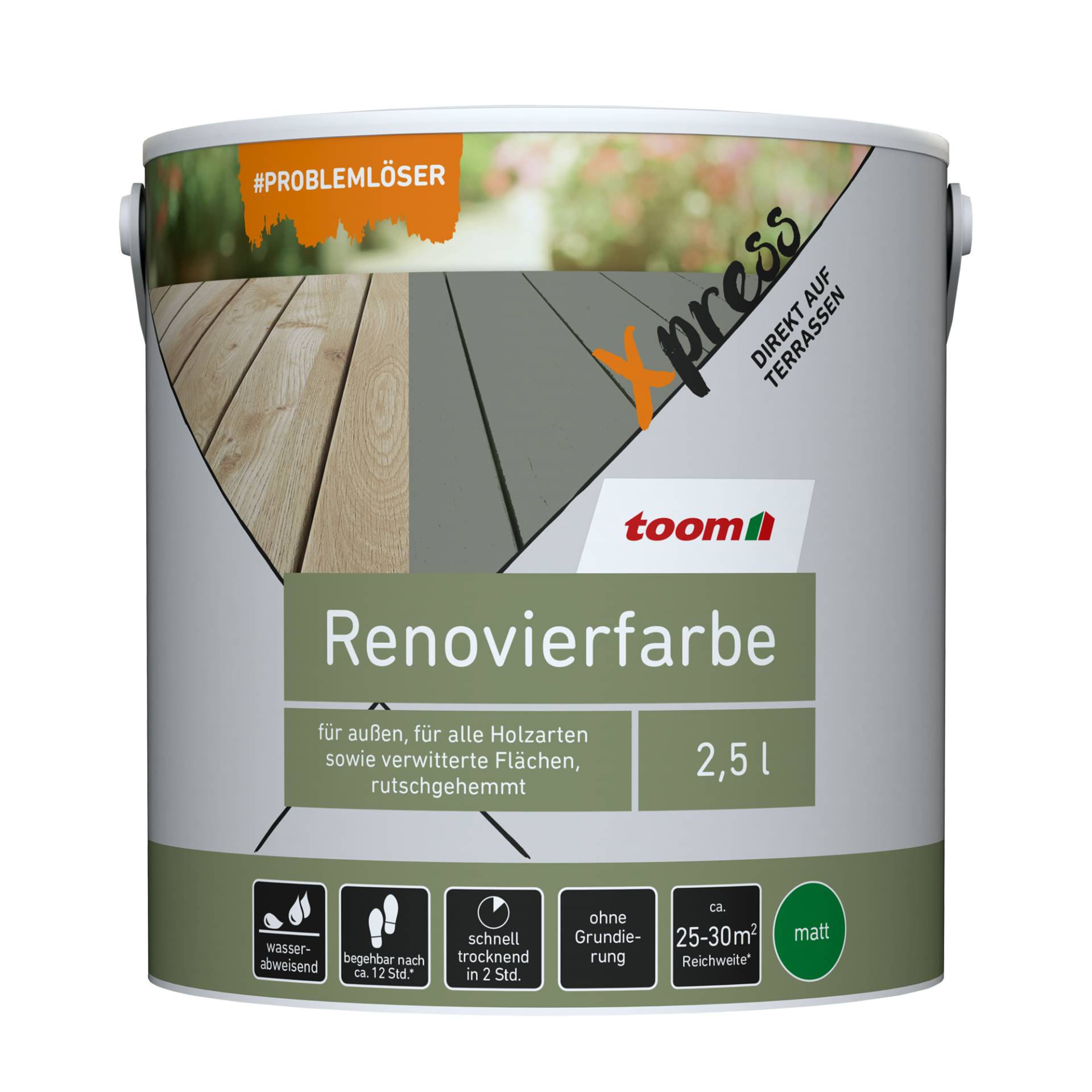 toom Renovierfarbe für Terrassen dunkelbraun matt 2,5 l von toom