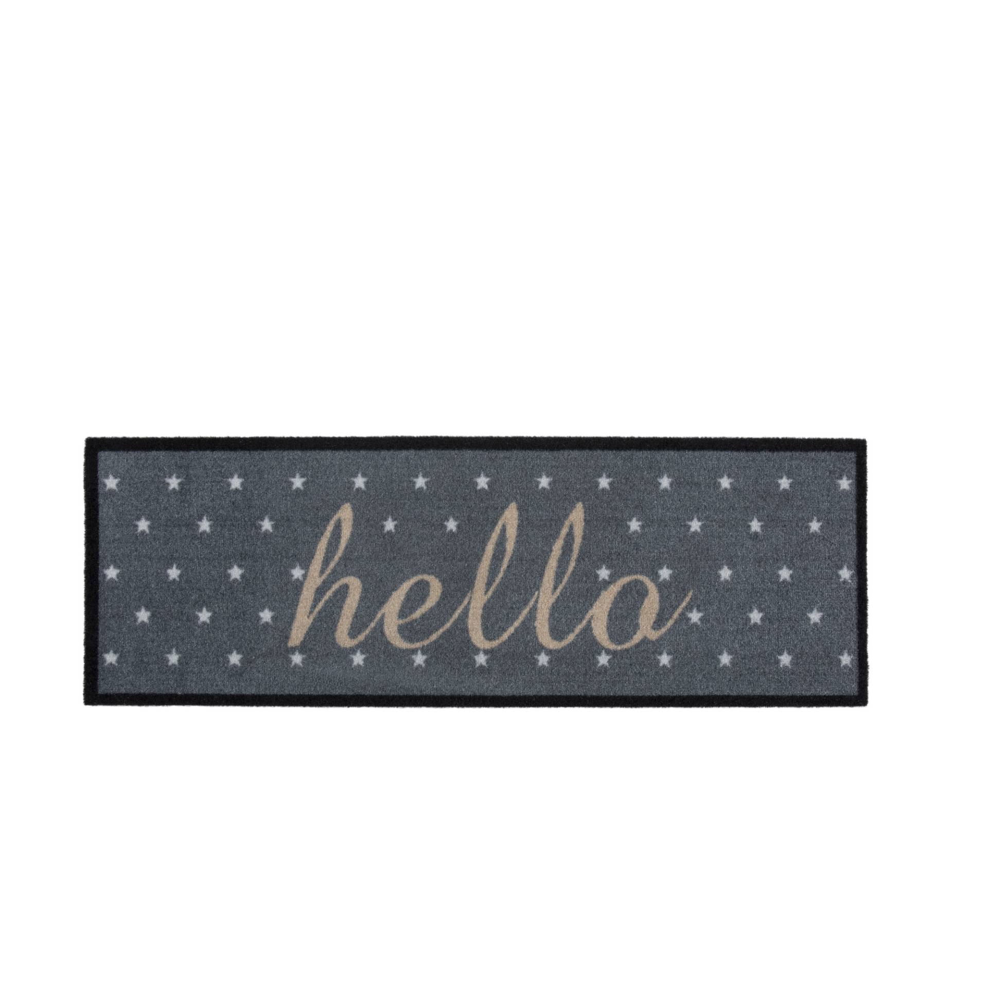 toom Schmutzfangmatte 'Hello Stars' grau 25 x 75 cm von toom