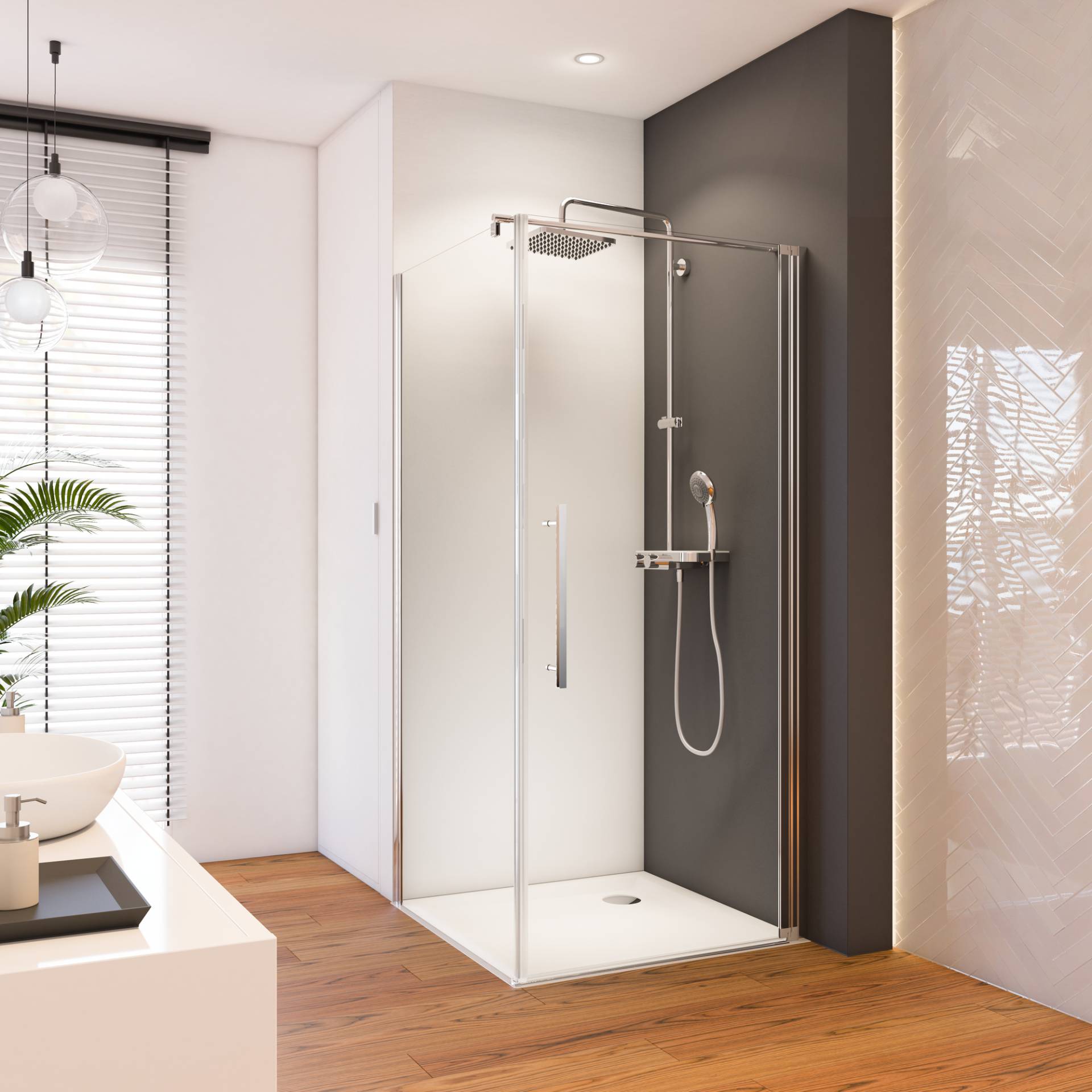 toom Seitenwand für Drehtür 'Beta Intima' links, mit Antikalkbeschichtung 90 x 190 cm titan toom Seitenwand für Drehtür 'Beta Intima' links, mit Antikalkbeschichtung 90 x 190 cm titan von toom