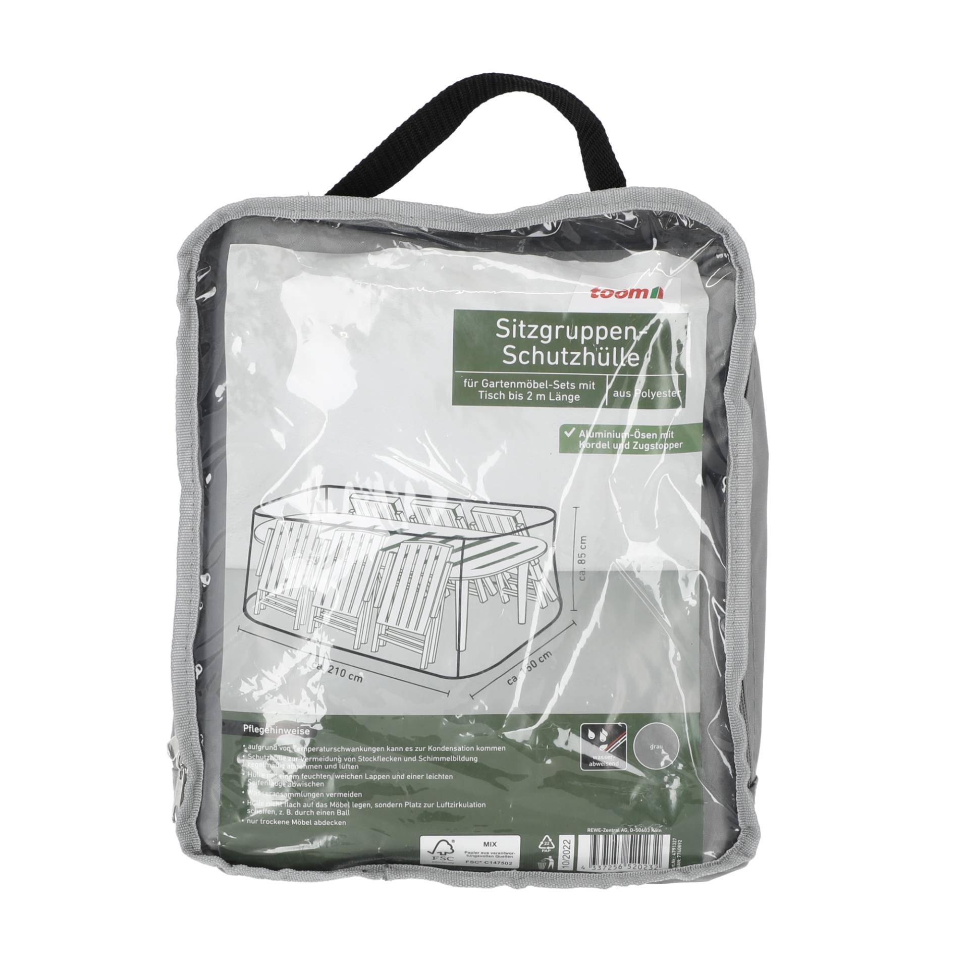 toom Sitzgruppe-Schutzhülle für Gartenmöbel-Sets mit Tisch bis 2 m Länge toom Sitzgruppe-Schutzhülle für Gartenmöbel-Sets mit Tisch bis 2 m Länge von toom