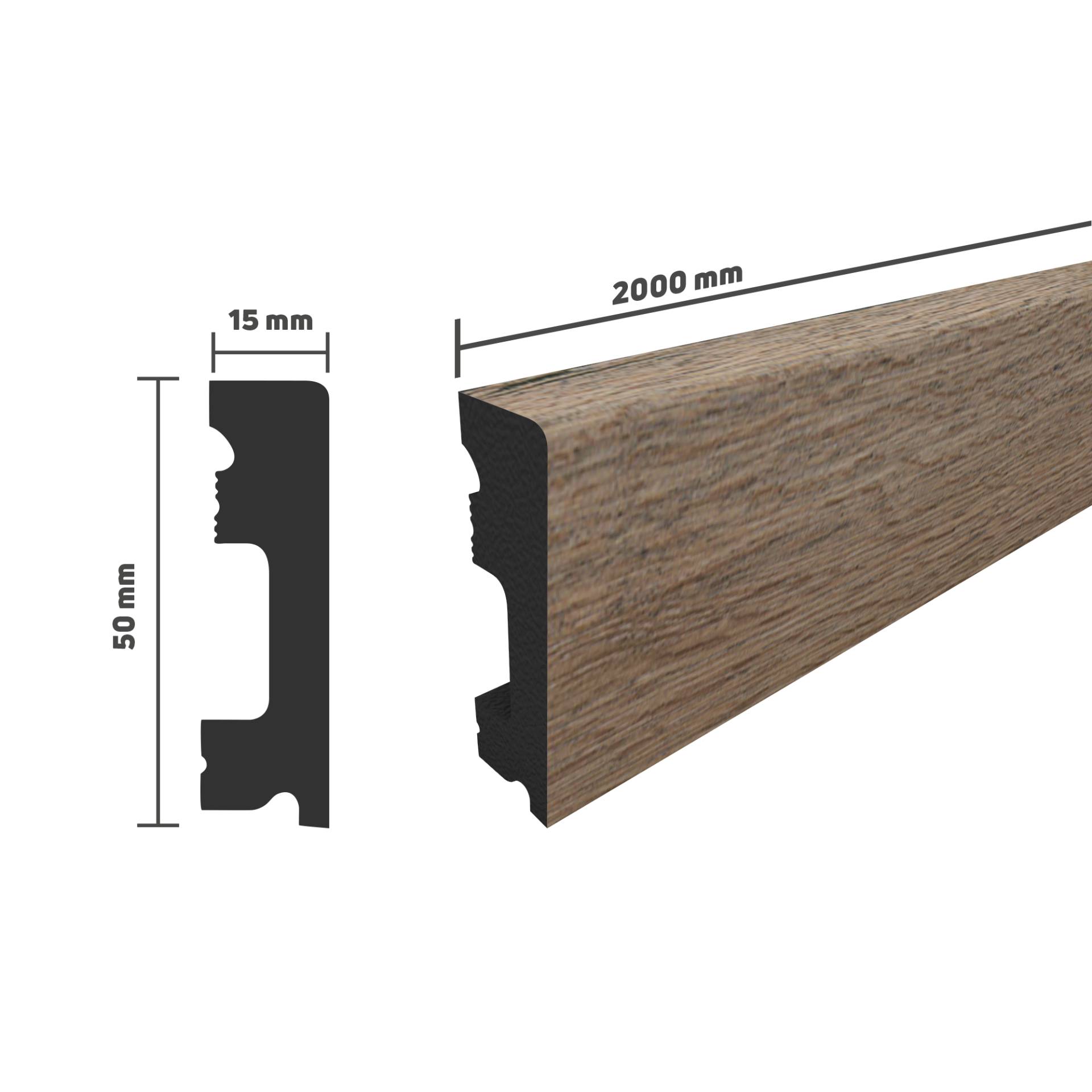 toom Sockelleiste Risseiche braun 2000 x 50 x 15 mm von toom