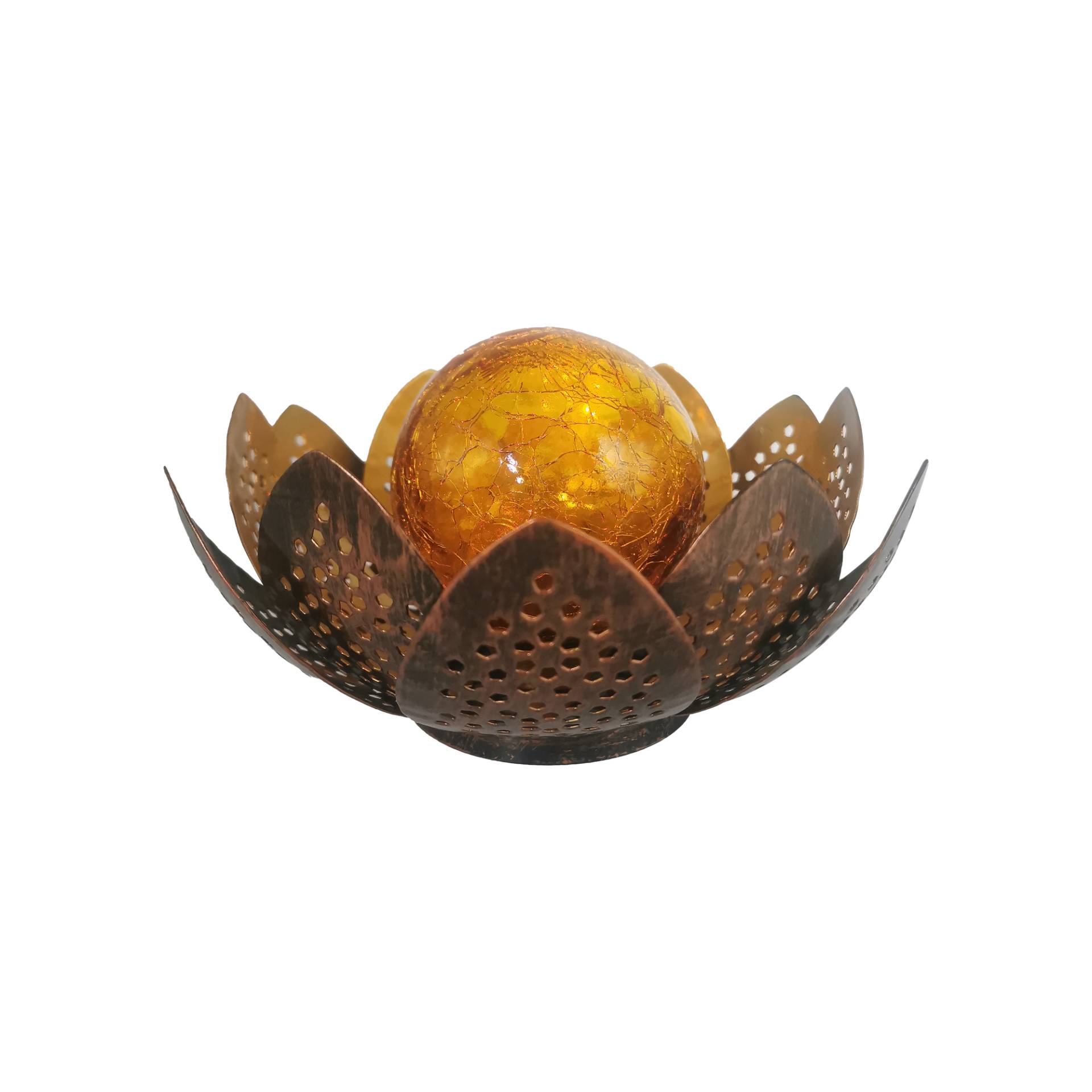 toom Solar-Dekoleuchte Lotusblüte bronze/gold Ø 24 x 11,5 cm von toom