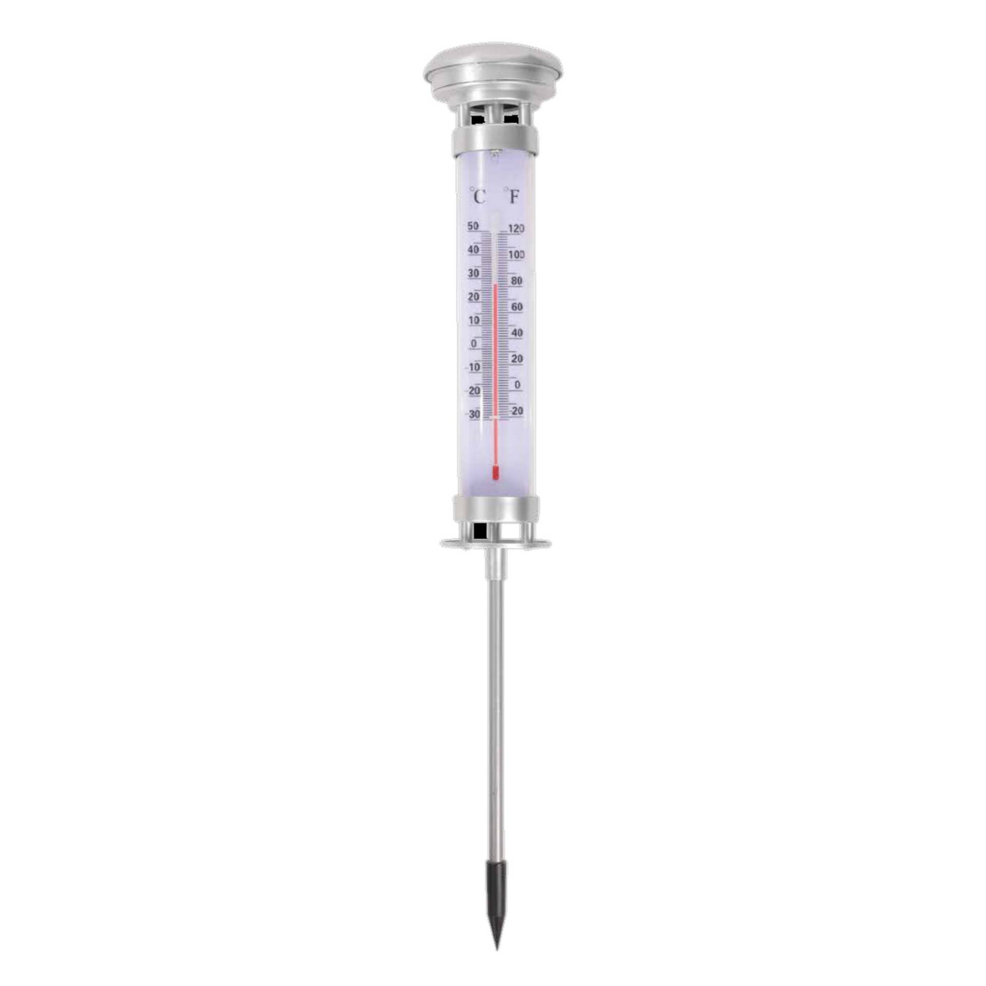 toom Solar-Thermometer silbern 9 x 58 cm von toom