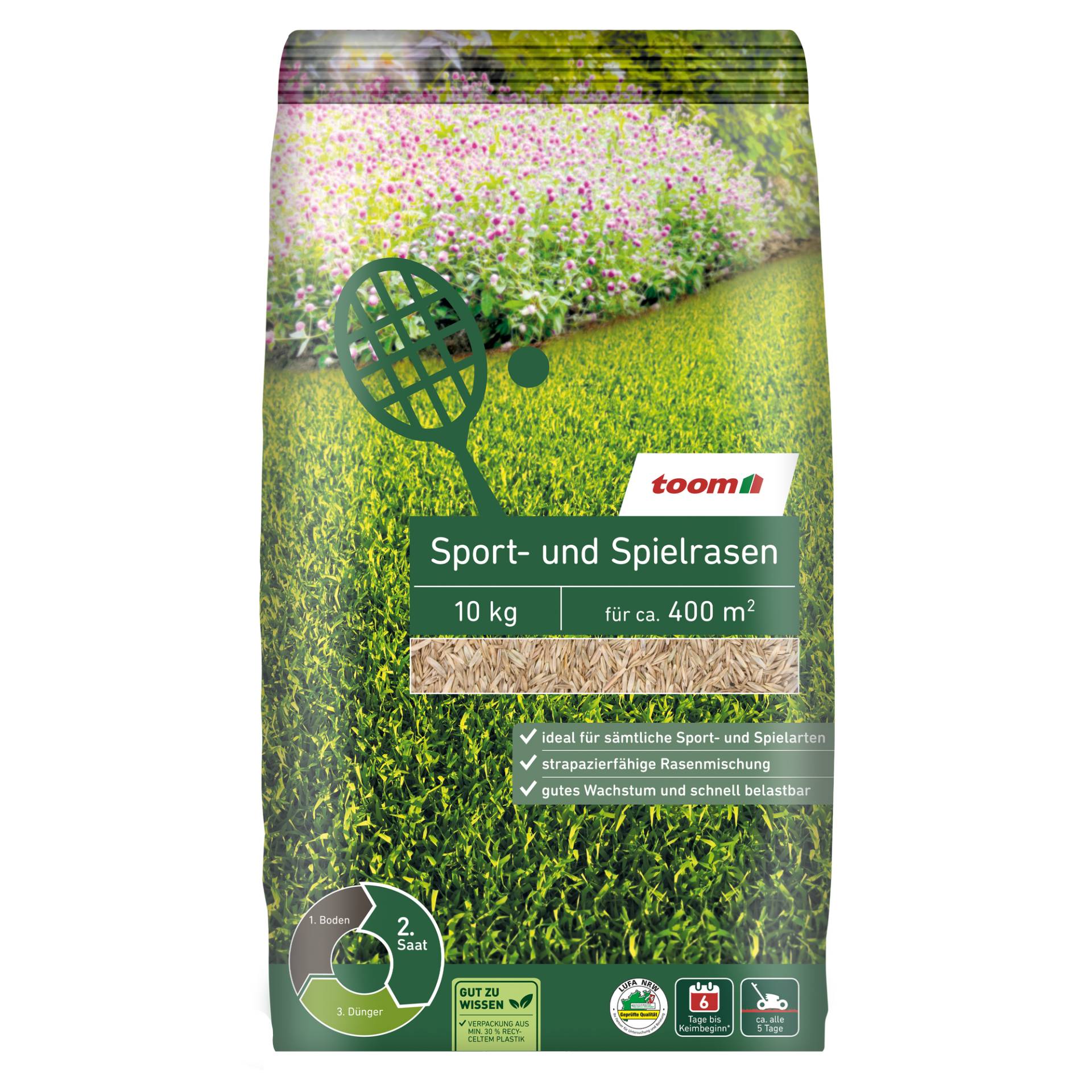 toom Sport- und Spielrasensaat 10 kg für ca. 400 m² von toom