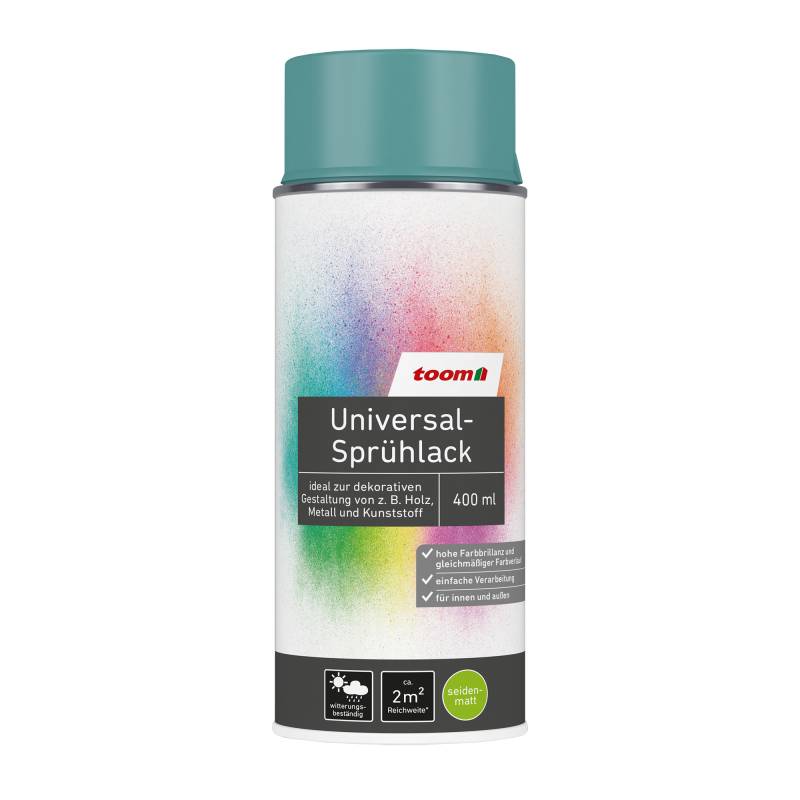 toom Universal-Sprühlack 'Aquamarine' türkis seidenmatt 400 ml toom Universal-Sprühlack 'Aquamarine' türkis seidenmatt 400 ml von toom