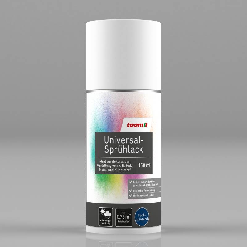 toom Universal-Sprühlack 'Eisblume' weiß glänzend 150 ml von toom