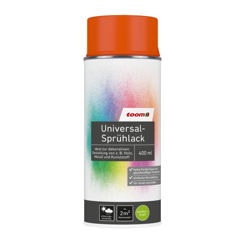 toom Universal-Sprühlack 'Feuerglut' orange seidenmatt 400 ml von toom