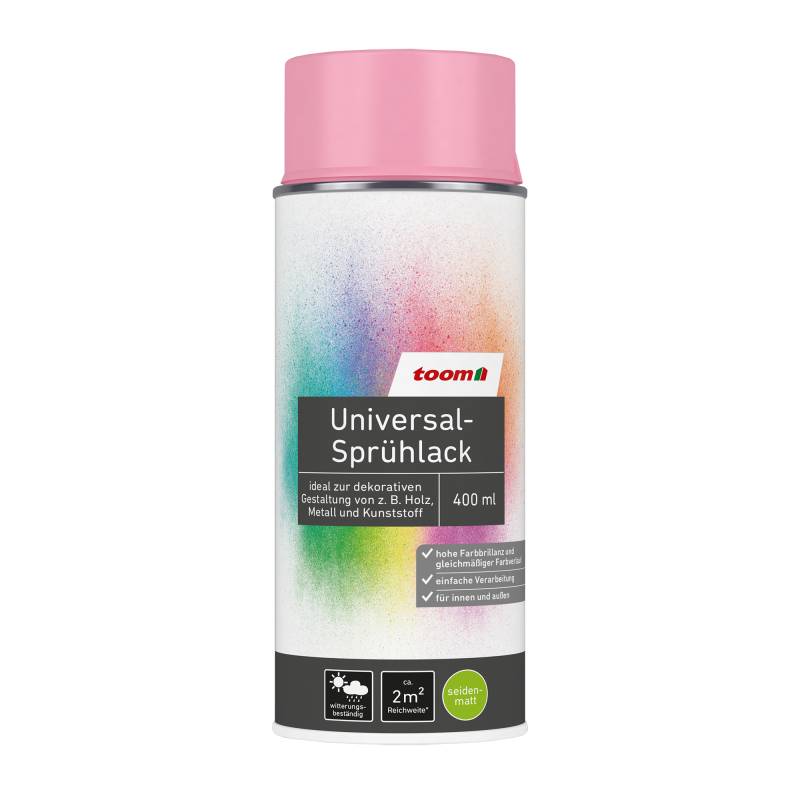 toom Universal-Sprühlack 'Flamingo' rosa seidenmatt 400 ml von toom