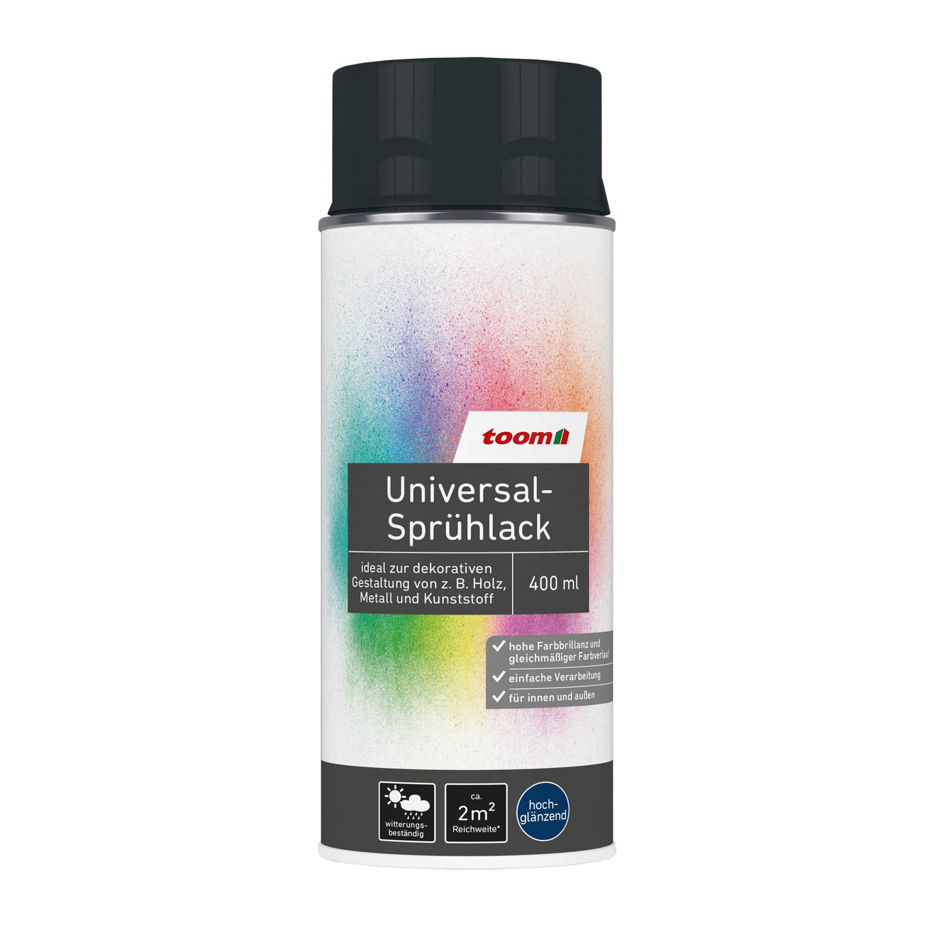 toom Universal-Sprühlack 'Mitternacht' tiefschwarz glänzend 400 ml toom Universal-Sprühlack 'Mitternacht' tiefschwarz glänzend 400 ml von toom