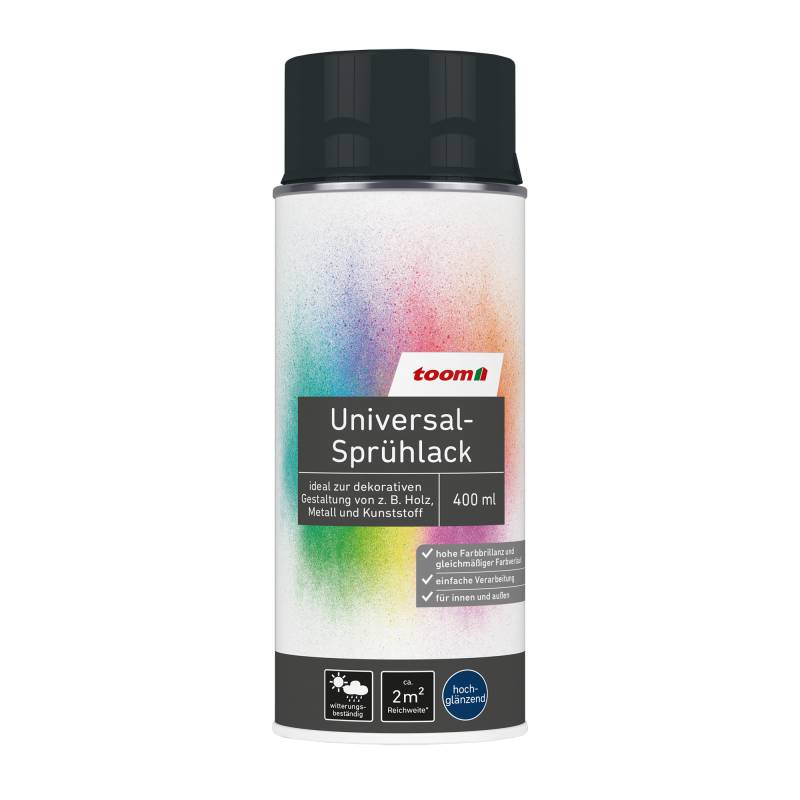toom Universal-Sprühlack 'Mitternacht' tiefschwarz glänzend 400 ml von toom